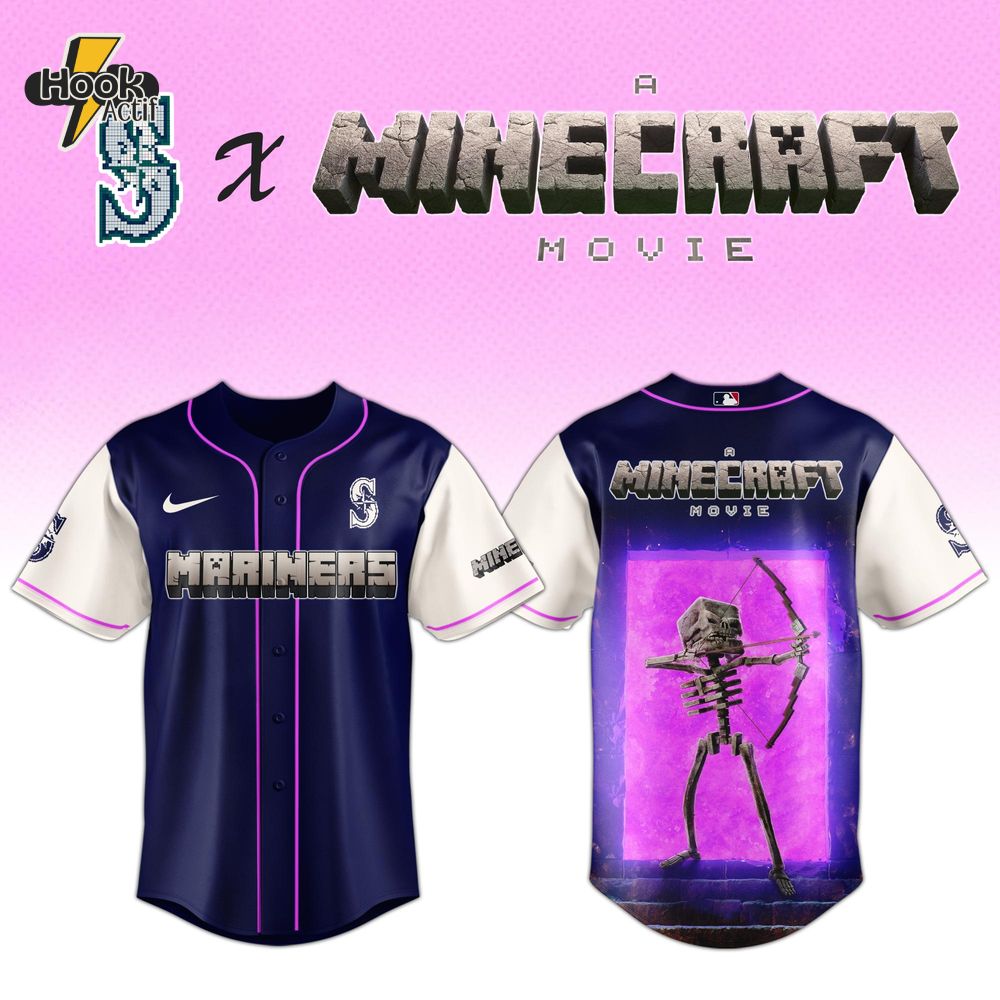 Seattle Mariners MLB Skeleton A Minecraft Movie Baseball Jersey 2025 Seattle Mariners MLB Skeleton A Minecraft Movie Baseball Jersey 2025