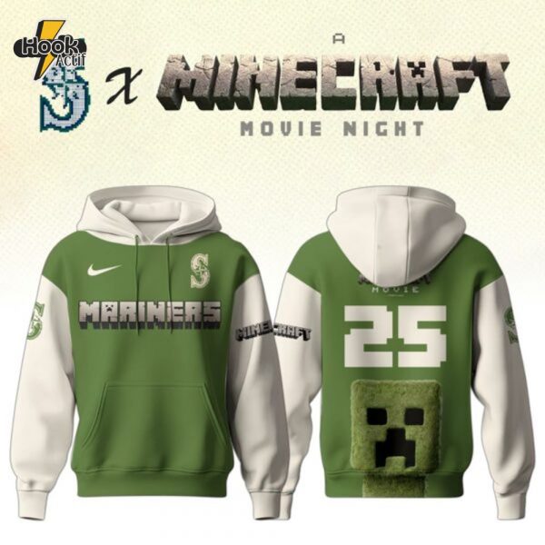 Seattle Mariners MLB x A MINECRAFT MOVIE Night Combo Hoodie Jogger Cap Editions Limited
