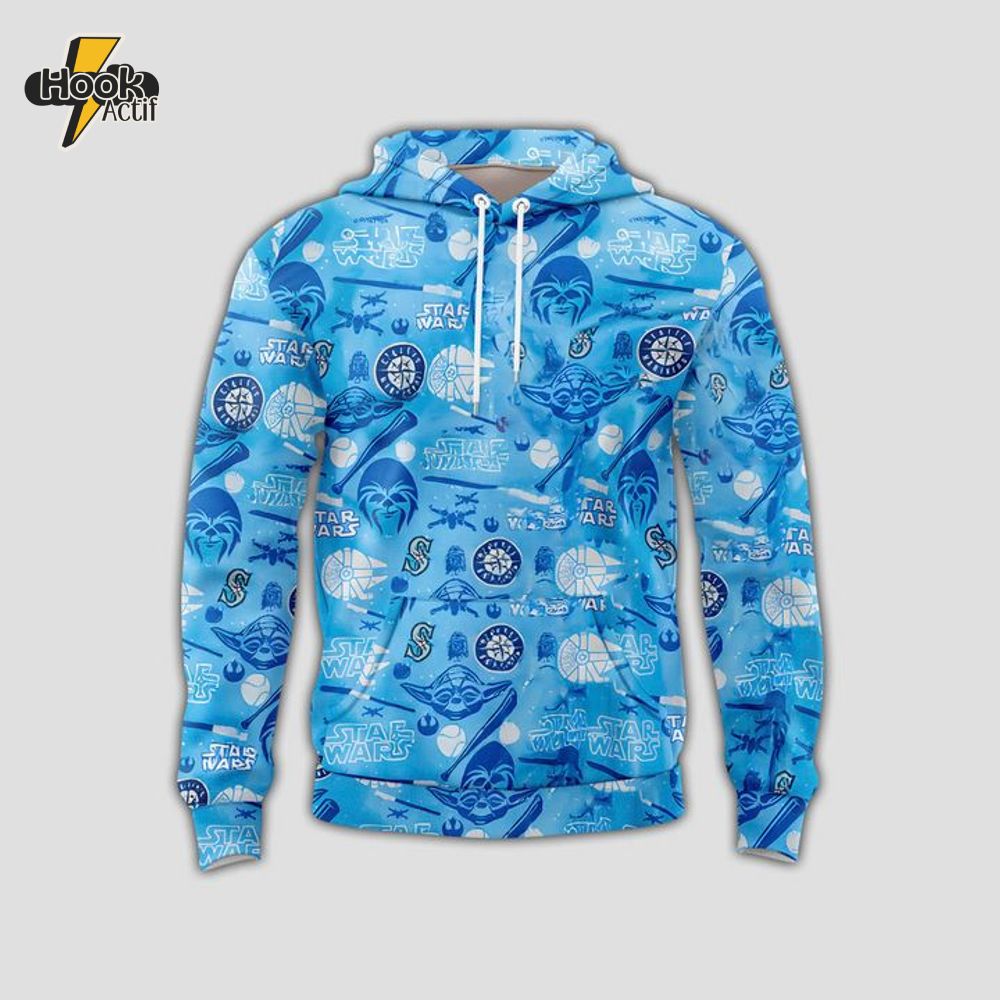Seattle Mariners x Star War Night Hoodie Cap 2025 Seattle Mariners x Star War Night Hoodie Cap 2025