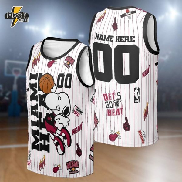 Snoopy x Miami Heat Personalized Basketball Jersey