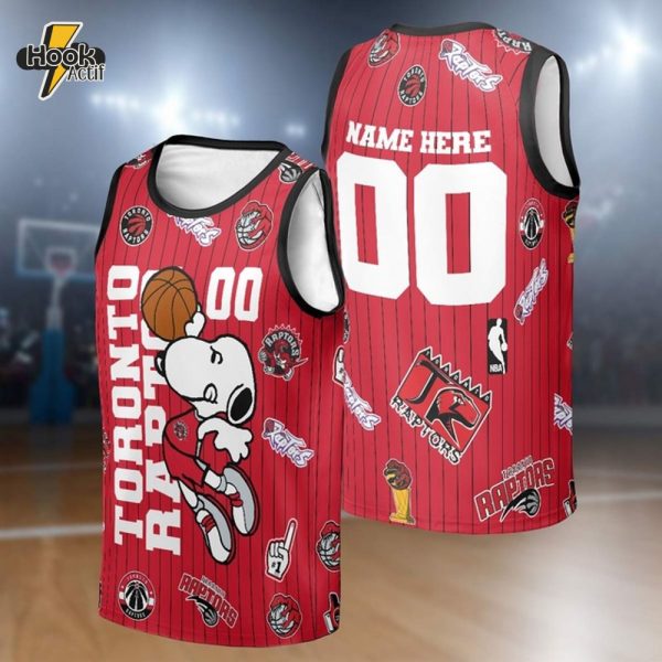 Snoopy x Toronto Raptors Personalized Basketball Jersey