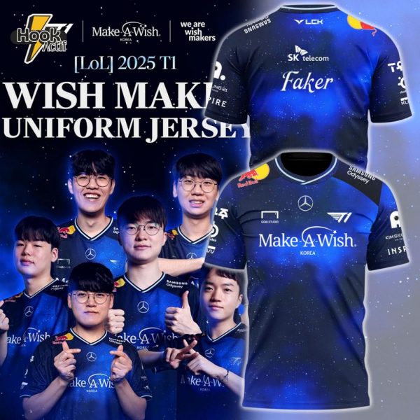 T1 x Make-A-Wish WishMakers Wanted Korea 2025 Shirt