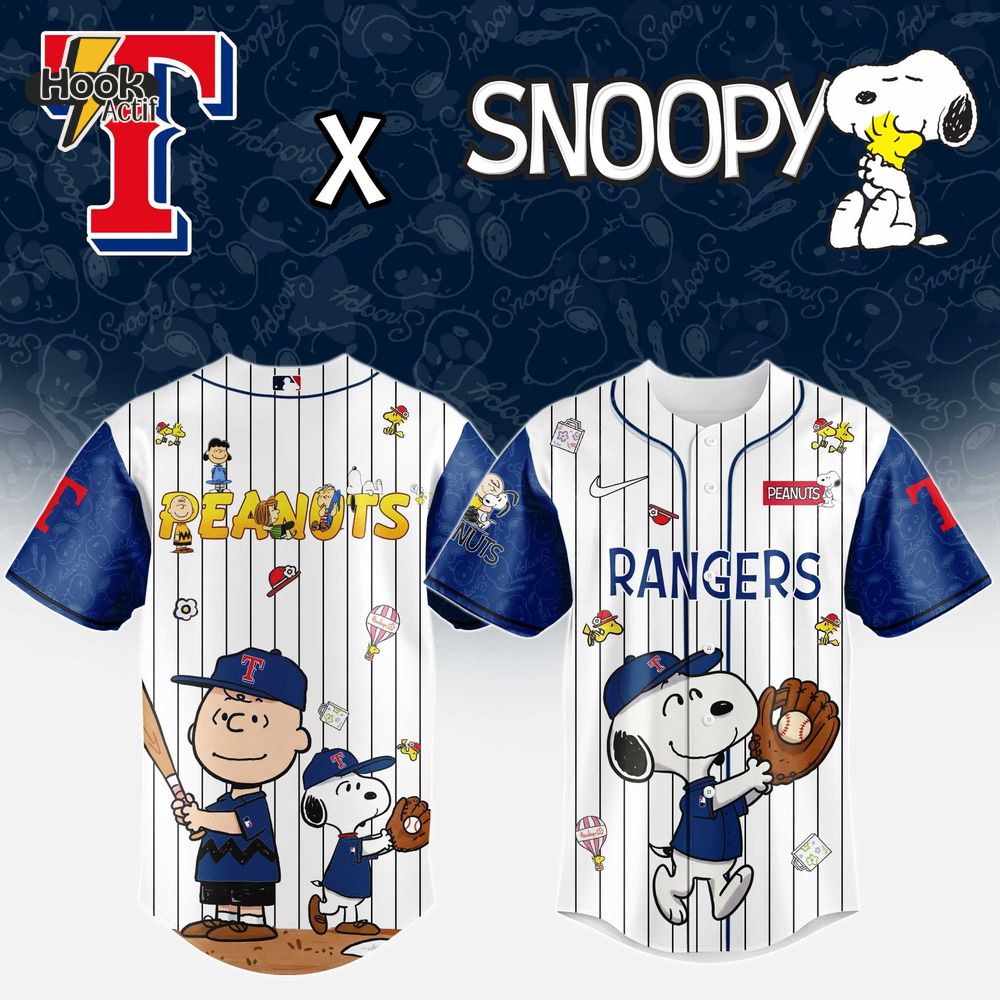 Texas Rangers MLB 75th Anniversary of Peanuts Snoopy Special Edition Combo Baseball Jersey Cap 2025 Texas Rangers MLB 75th Anniversary of Peanuts Snoopy Special Edition Combo Baseball Jersey Cap 2025