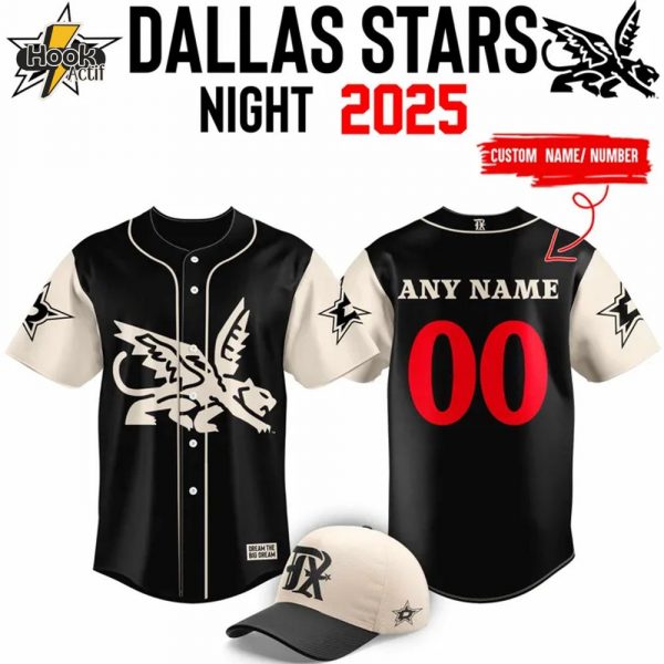 Texas Rangers x 2025 Dallas Stars Night Baseball Jersey