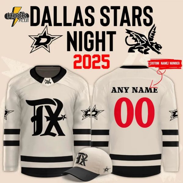 Texas Rangers x 2025 Dallas Stars Night Hockey Jersey