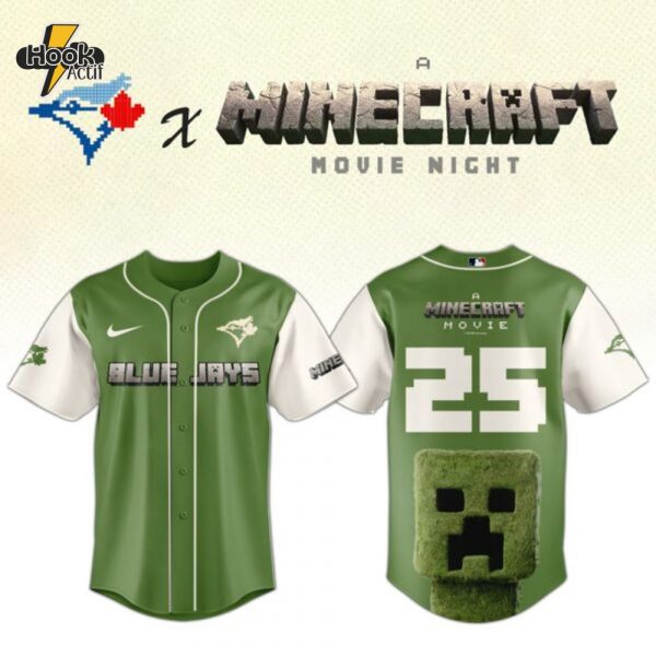 Toronto Blue Jays MLB x A MINECRAFT MOVIE Night Combo Jersey Hat Editions Limited