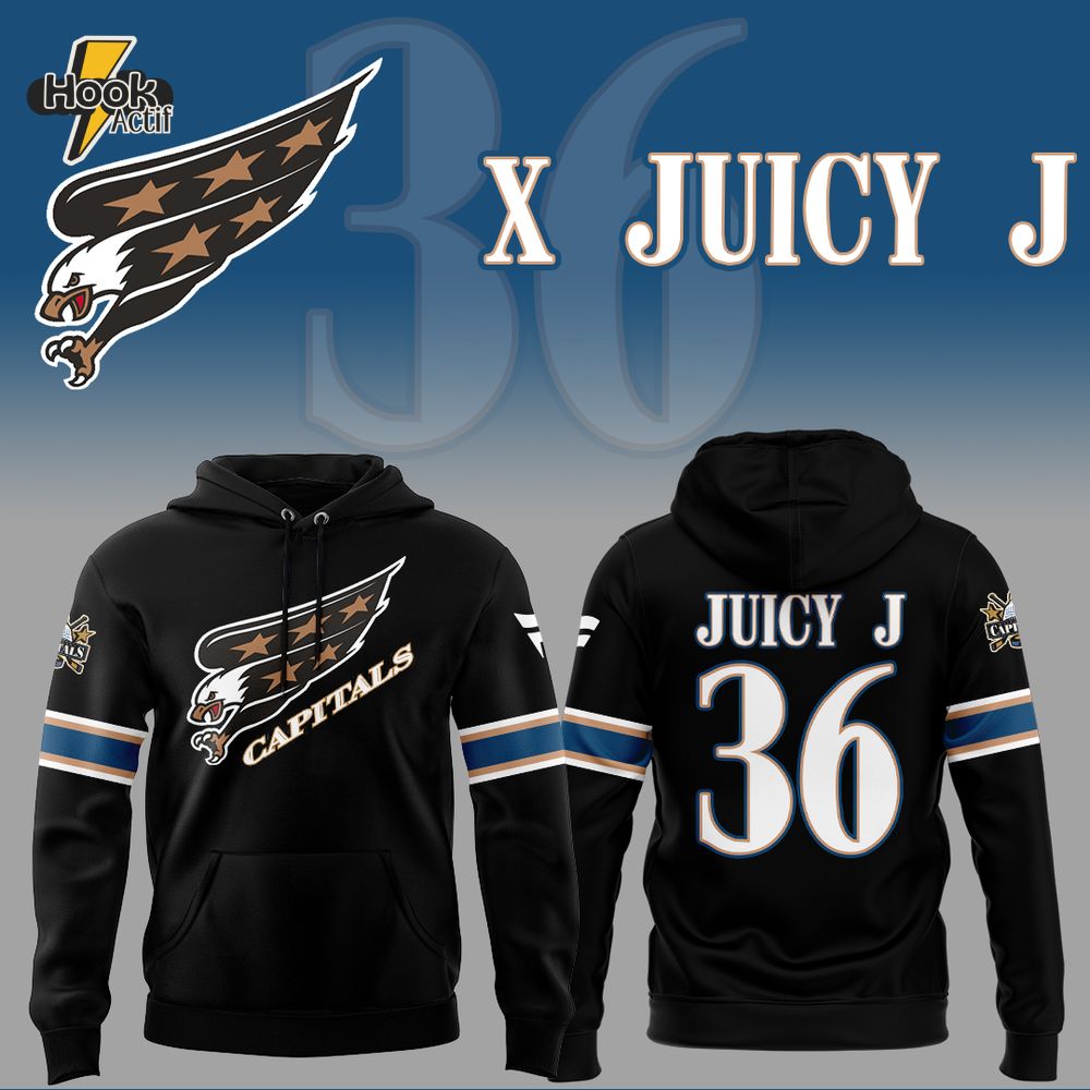 Washington Capitals x 36 Juicy J Limtied Edition Hoodie Cap Jogger Washington Capitals x 36 Juicy J Limtied Edition Hoodie Cap Jogger