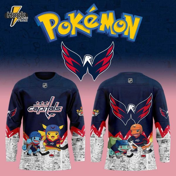 Washington Capitals x Pokémon New Combo Hockey Jersey Jogger Cap