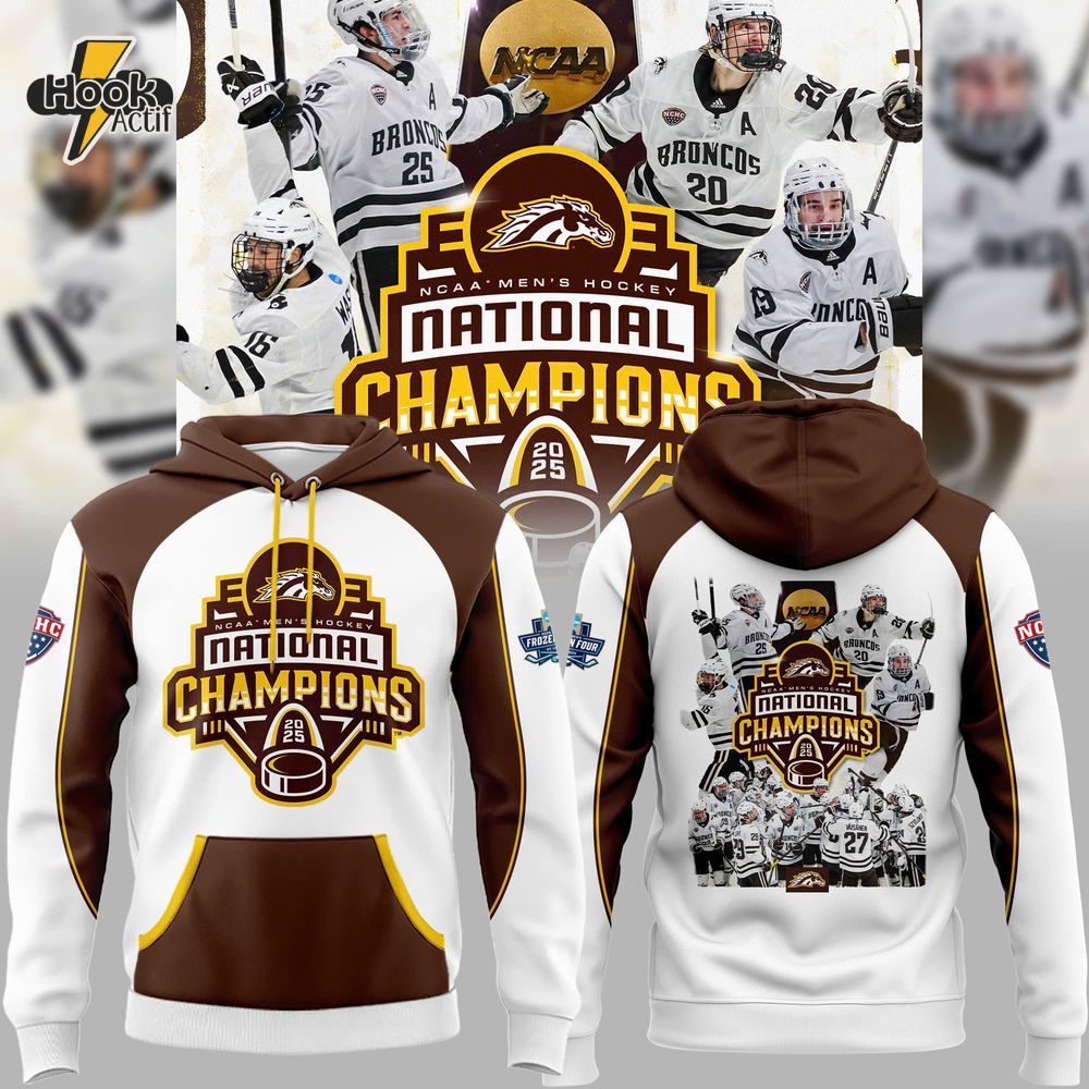 Western Michigan Broncos NCAA Men's Hockey National Champions Hoodie Western Michigan Broncos NCAA Men's Hockey National Champions Hoodie
