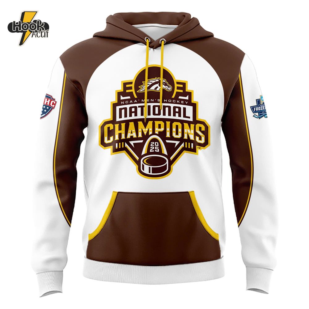 Western Michigan Broncos NCAA Men's Hockey National Champions Hoodie Western Michigan Broncos NCAA Men's Hockey National Champions Hoodie