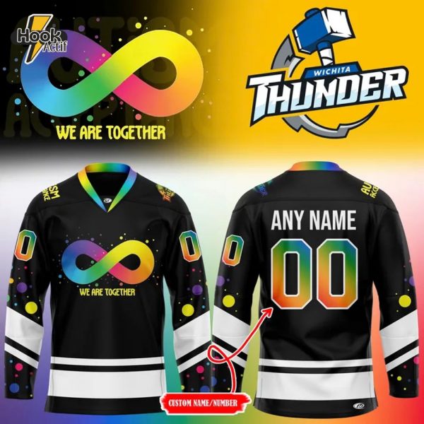 Wichita Thunder Autism Awareness 2025 We Are Together Hockey Jersey