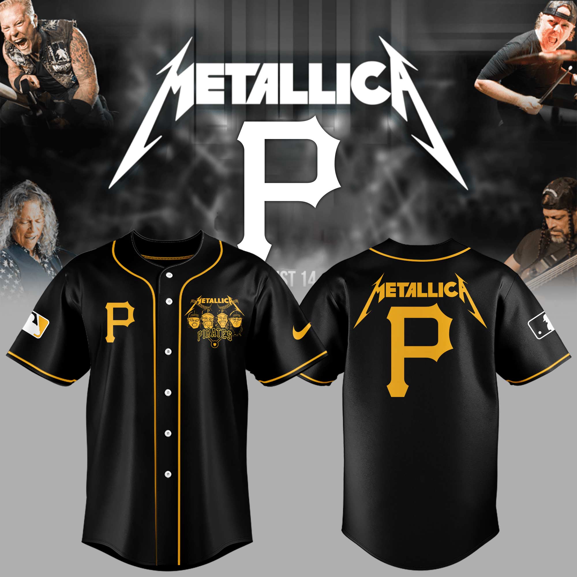 Pittsburgh Pirates MLB x Metallica Night 2025 Jersey Pittsburgh Pirates MLB x Metallica Night 2025 Jersey
