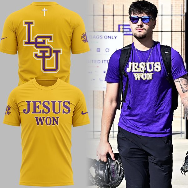 LSU Tigers JESUS WON Yellow Shirt 2025