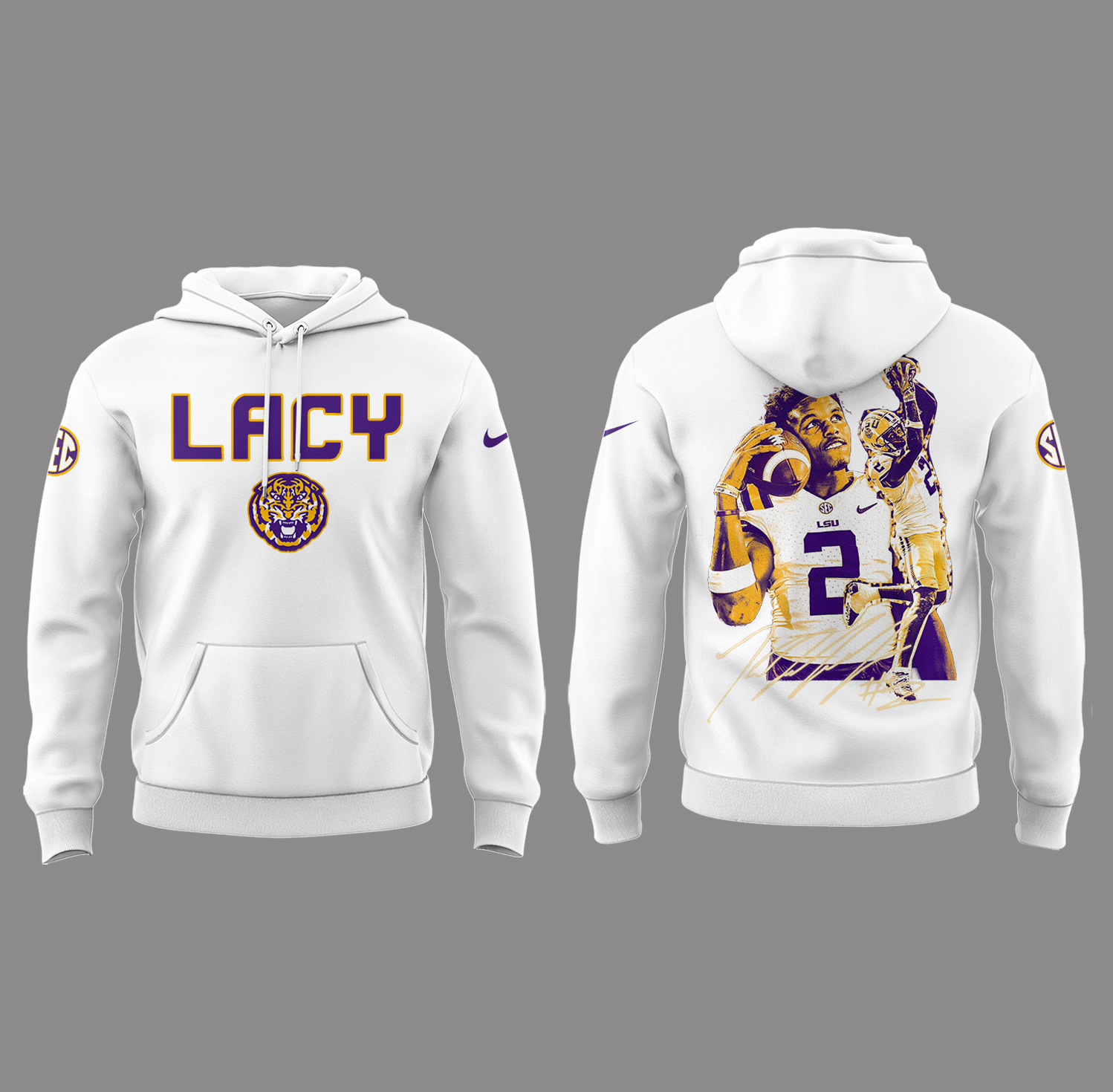 LSU Tigers Football RIP Lacy White Limited Hoodie Set LSU Tigers Football RIP Lacy White Limited Hoodie Set