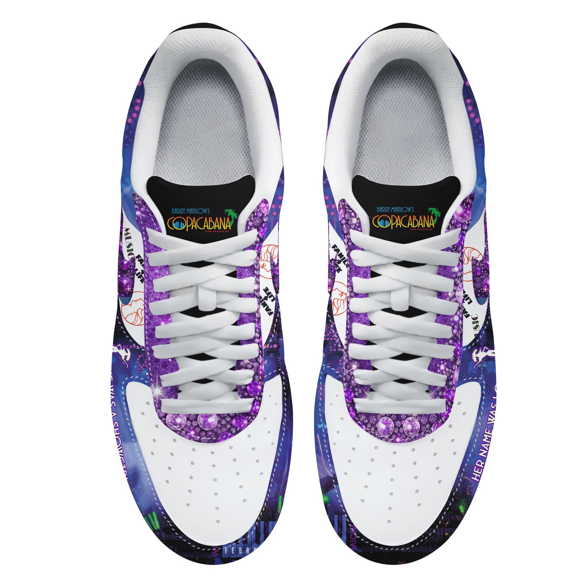 Barry Manilow "Her Name Was Lola, She Was A Showgirl" Air Force 1 Sneakers Barry Manilow "Her Name Was Lola, She Was A Showgirl" Air Force 1 Sneakers
