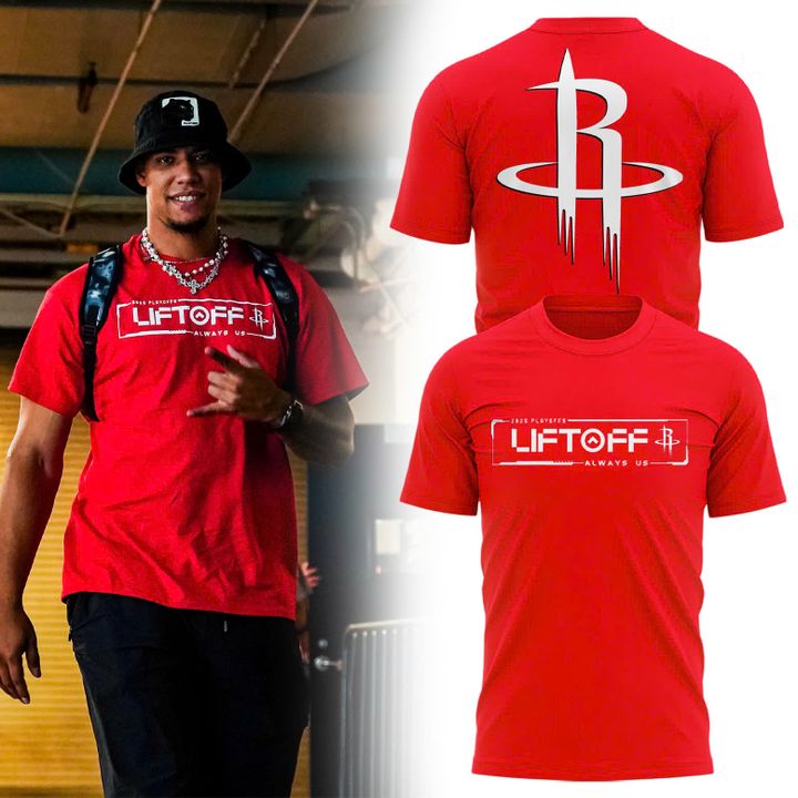 Houston Rockets "LIFT OFF" 2025 Playoffs Red Tee Houston Rockets "LIFT OFF" 2025 Playoffs Red Tee