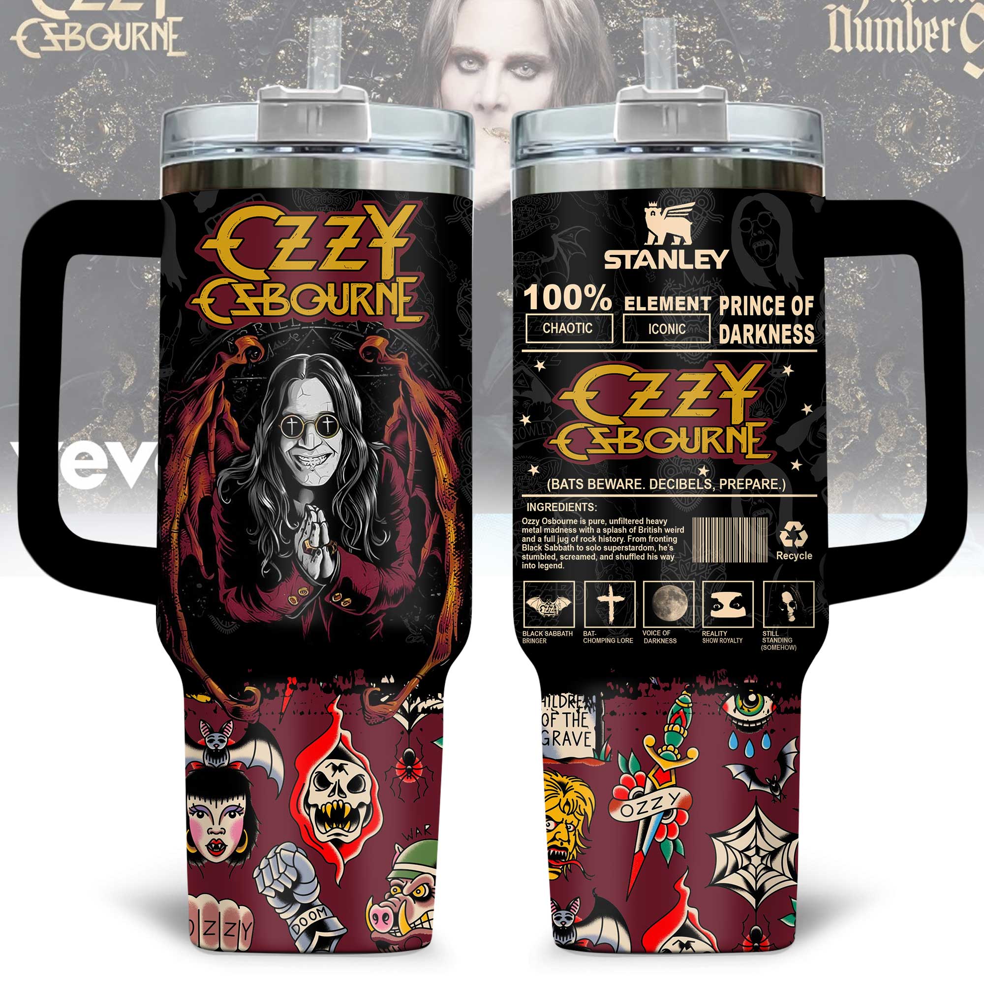 Ozzy Osbourne New 2025 Limited Edition Stanley Tumbler Ozzy Osbourne New 2025 Limited Edition Stanley Tumbler
