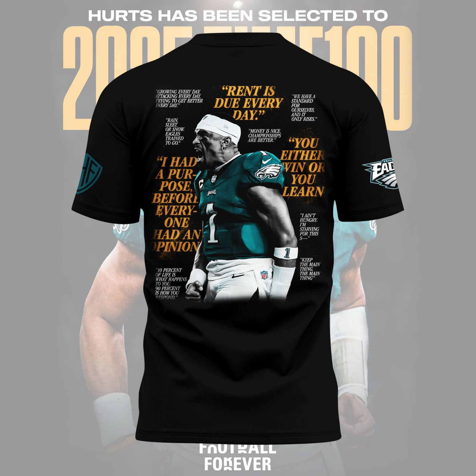 Philadelphia Eagles x Jalen Hurts TIME100 2025 T-shirt Philadelphia Eagles x Jalen Hurts TIME100 2025 T-shirt