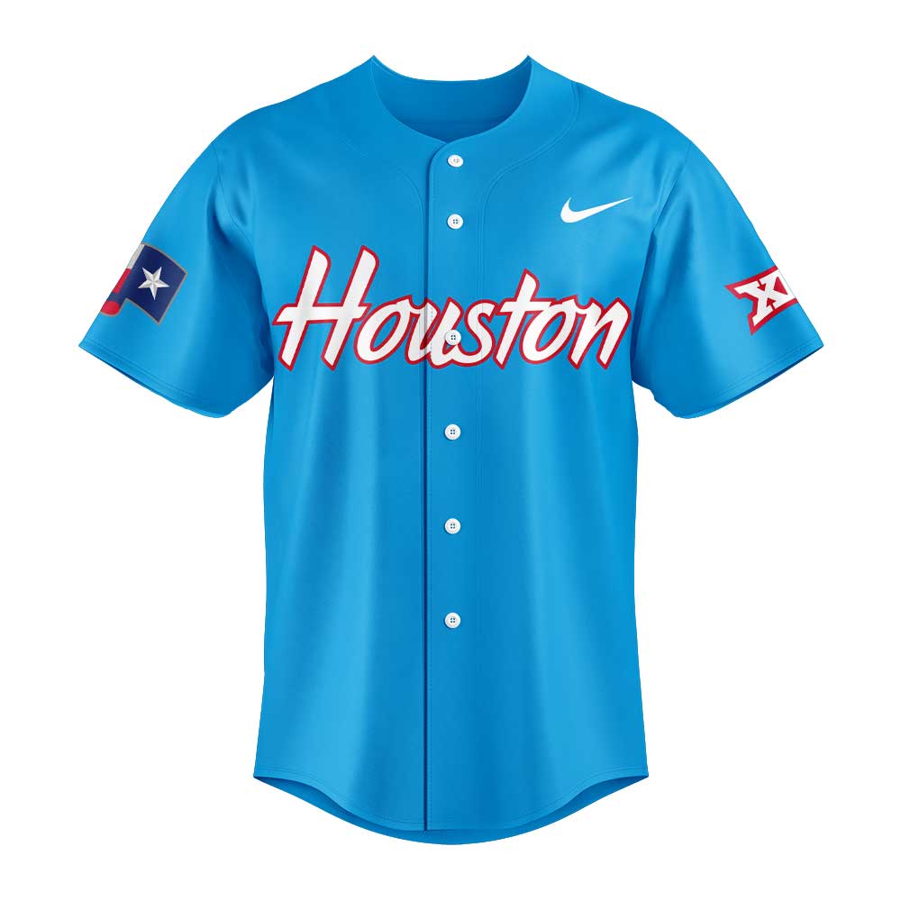 Houston Cougars Baseball Blue 2025 City Connect Baseball Jersey Houston Cougars Baseball Blue 2025 City Connect Baseball Jersey