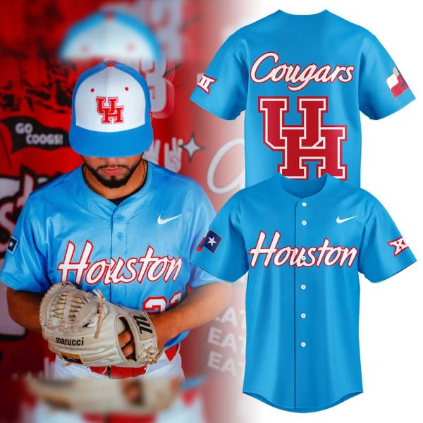 Houston Cougars Baseball Blue 2025 City Connect Baseball Jersey