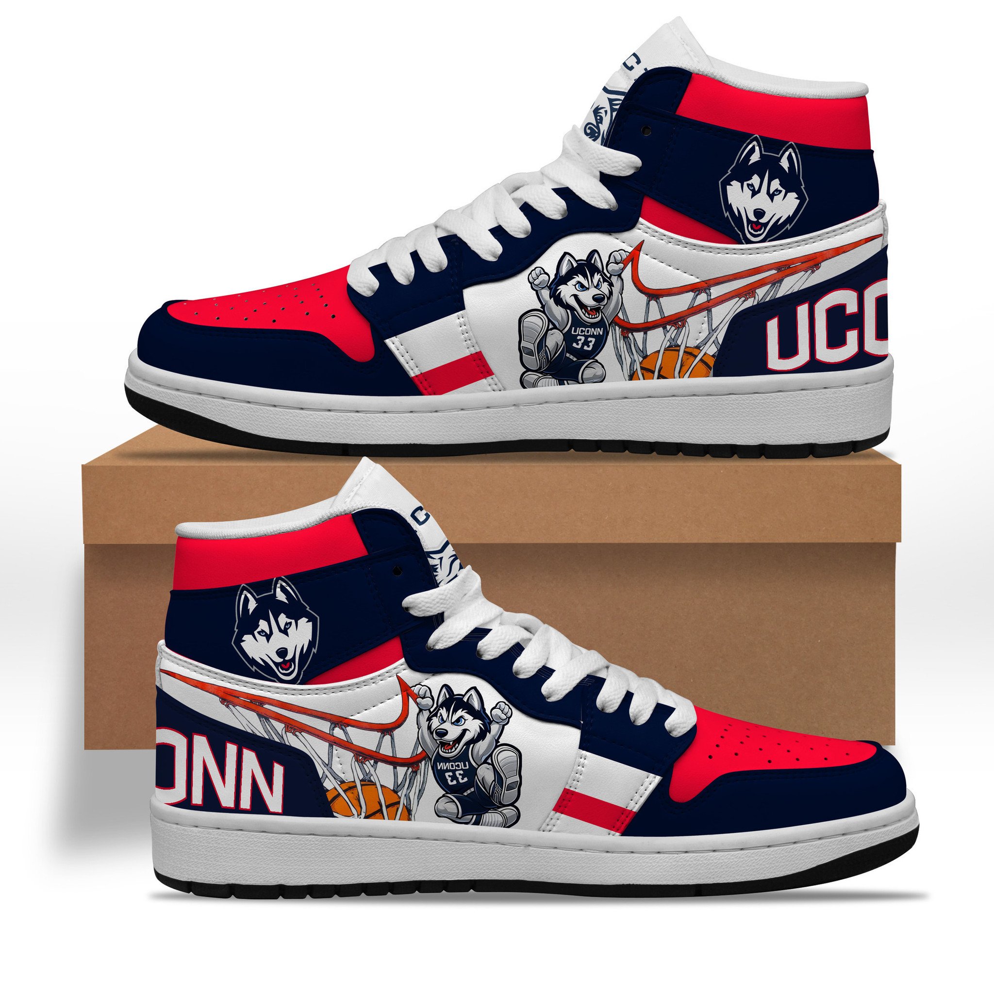 UConn Huskies Basketball Team Air Jordan 1 Sneaker UConn Huskies Basketball Team Air Jordan 1 Sneaker