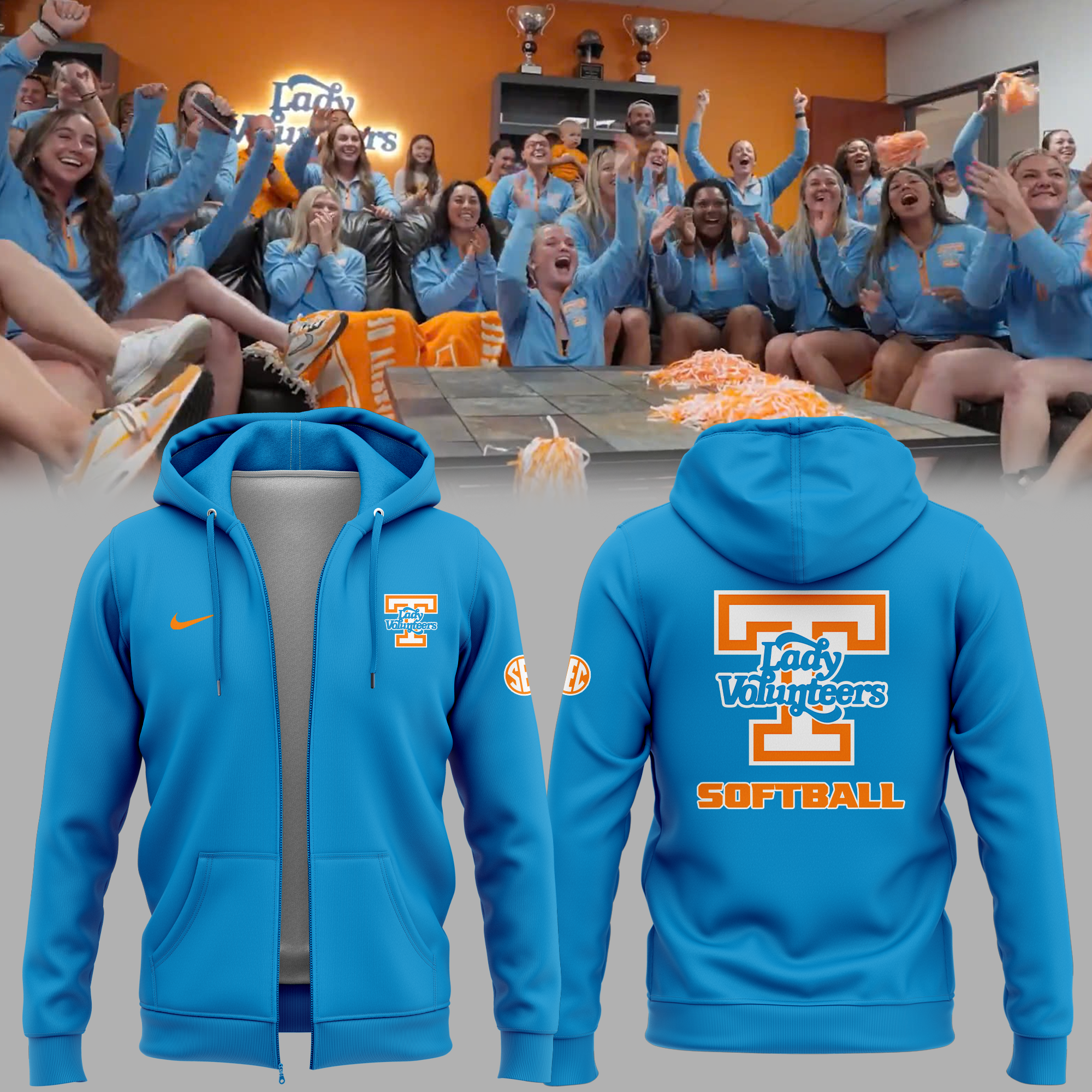 Tennessee Lady Volunteers Softball Limited Edition 2025 Zip Hoodie Tennessee Lady Volunteers Softball Limited Edition 2025 Zip Hoodie