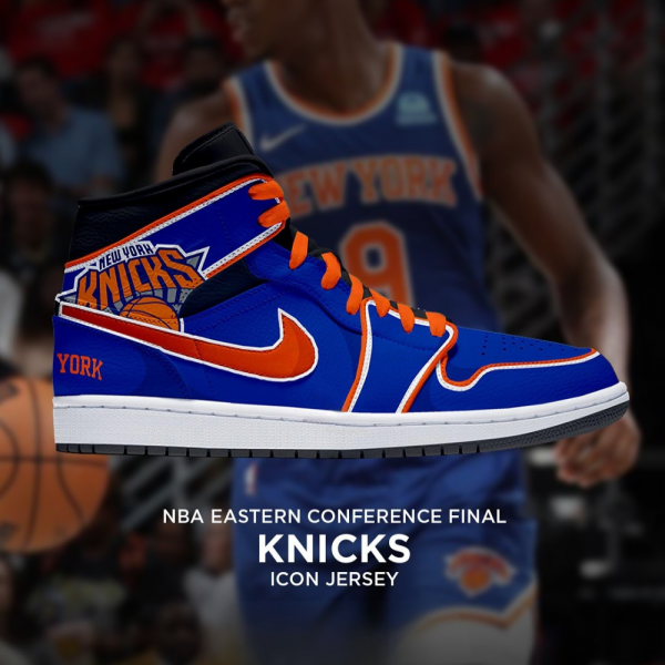 New York Knicks NBA Eastern Conference Final Icon Jersey Air Jordan 1 Sneaker