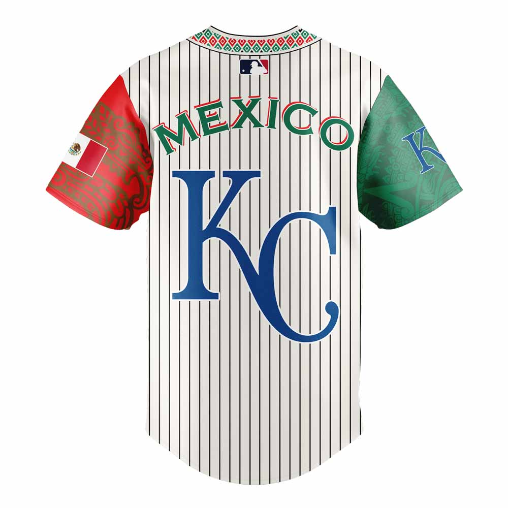 Kansas City Royals Mexican Heritage Night Striped Jersey Kansas City Royals Mexican Heritage Night Striped Jersey
