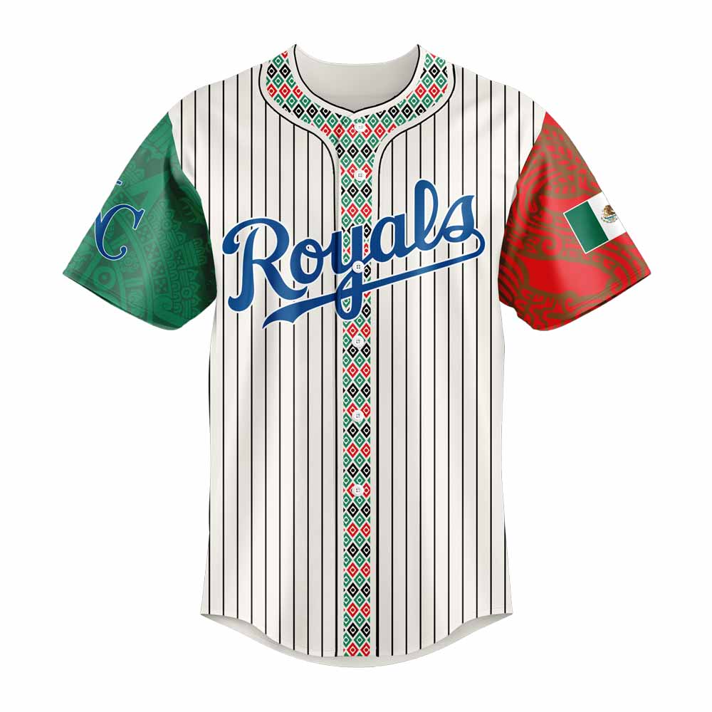 Kansas City Royals Mexican Heritage Night Striped Jersey Kansas City Royals Mexican Heritage Night Striped Jersey