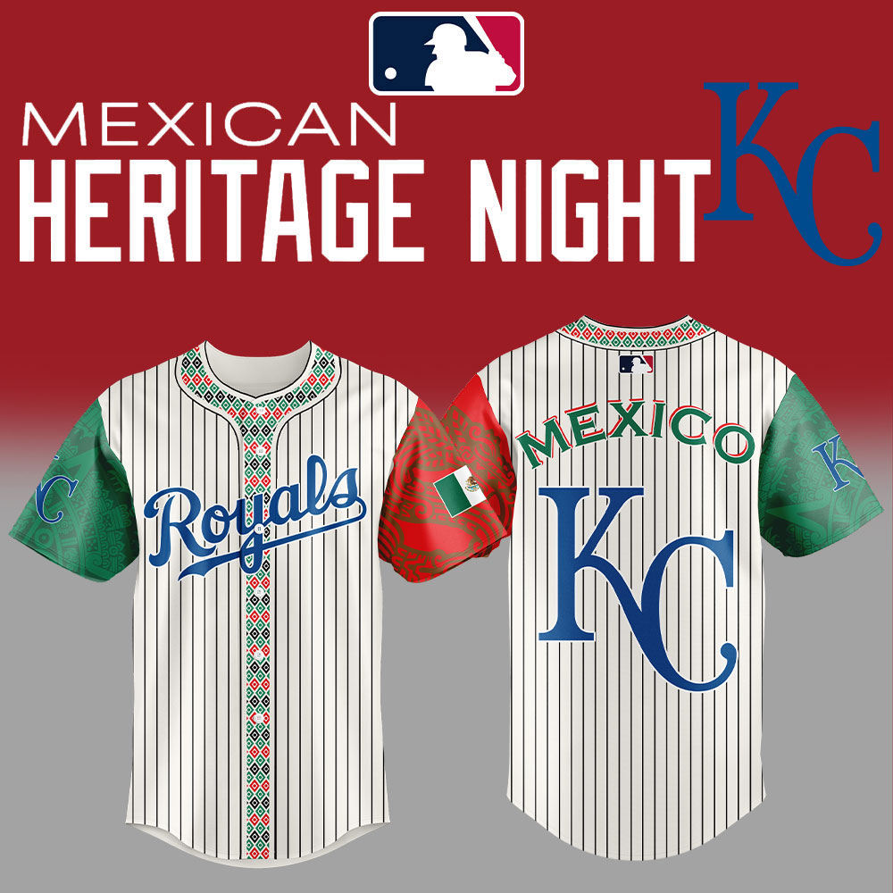 Kansas City Royals Mexican Heritage Night Striped Jersey Kansas City Royals Mexican Heritage Night Striped Jersey