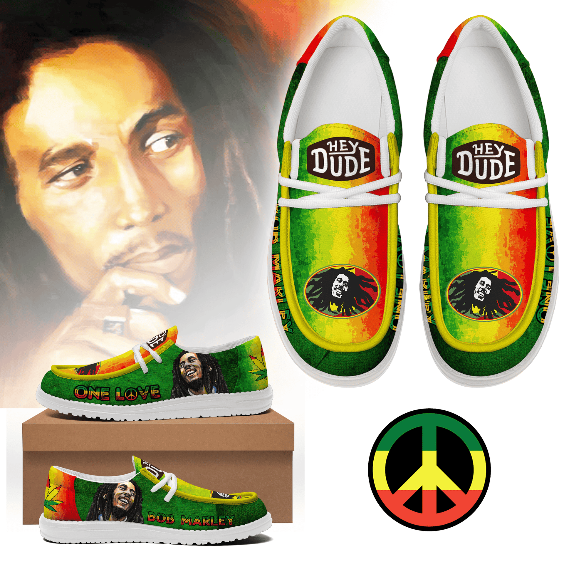Bob Marley One Love 2025 Limited Edition Hey Dude Shoes Bob Marley One Love 2025 Limited Edition Hey Dude Shoes