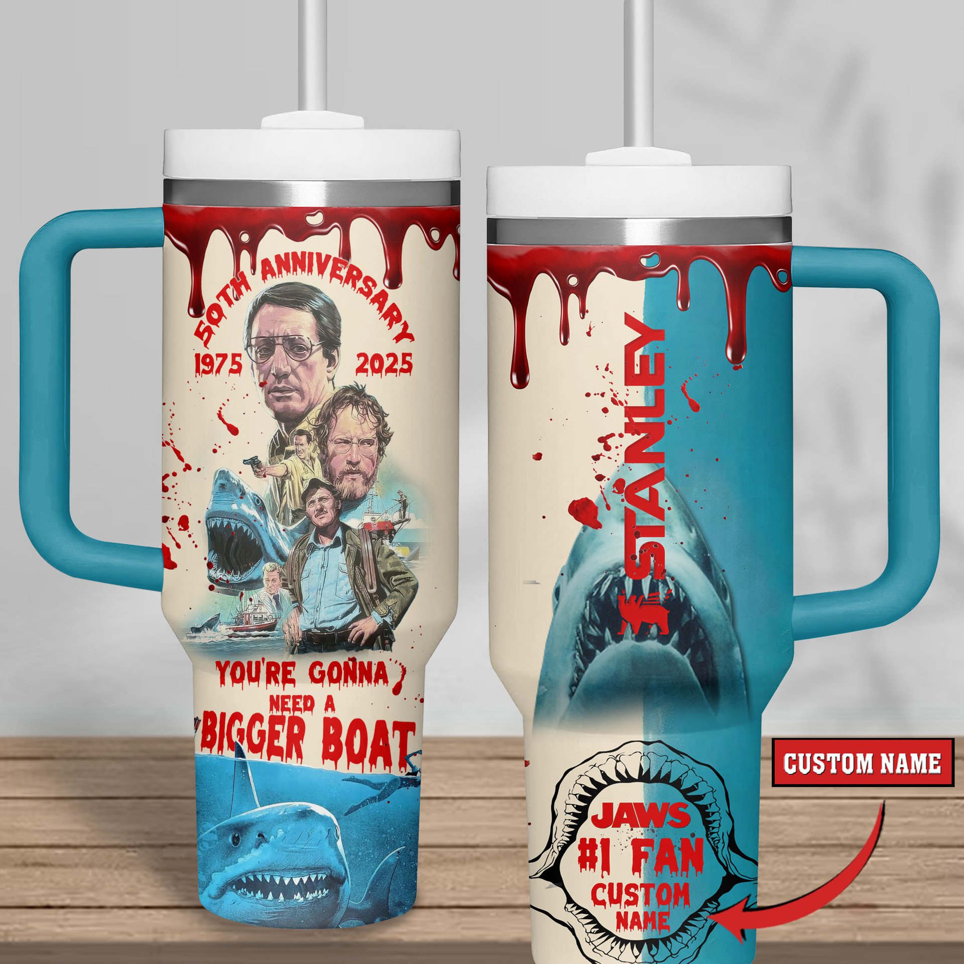 Jaws "50TH ANNIVERSARY" 1975-2025 Stanley Tumbler Jaws "50TH ANNIVERSARY" 1975-2025 Stanley Tumbler