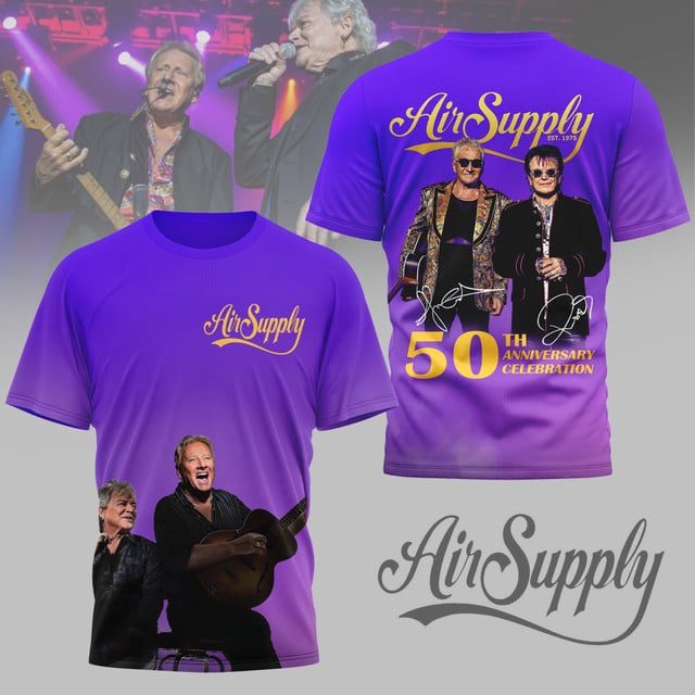 Air Supply 50th Anniversary Celebration 2025 Shirt Air Supply 50th Anniversary Celebration 2025 Shirt