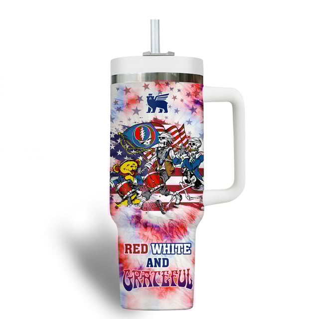 Grateful Dead Independence Day 2025 Red White and Grateful Stanley Tumbler Grateful Dead Independence Day 2025 Red White and Grateful Stanley Tumbler