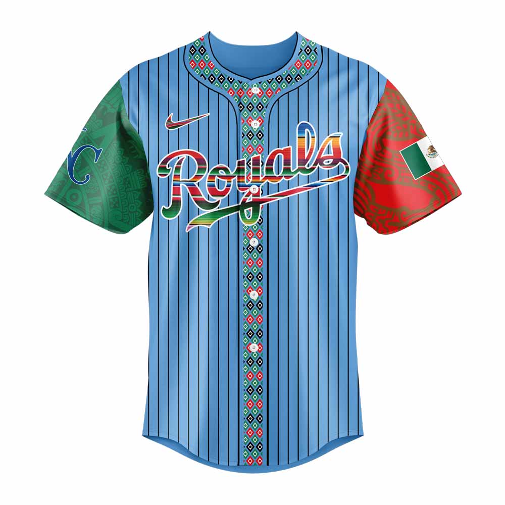 Kansas City Royals Mexican Heritage Night Striped Jersey Kansas City Royals Mexican Heritage Night Striped Jersey