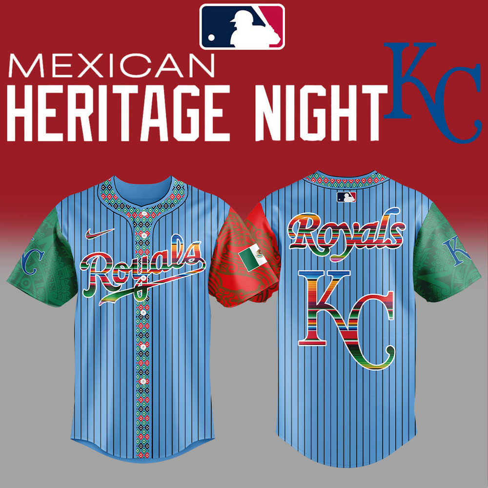 Kansas City Royals Mexican Heritage Night Striped Jersey Kansas City Royals Mexican Heritage Night Striped Jersey