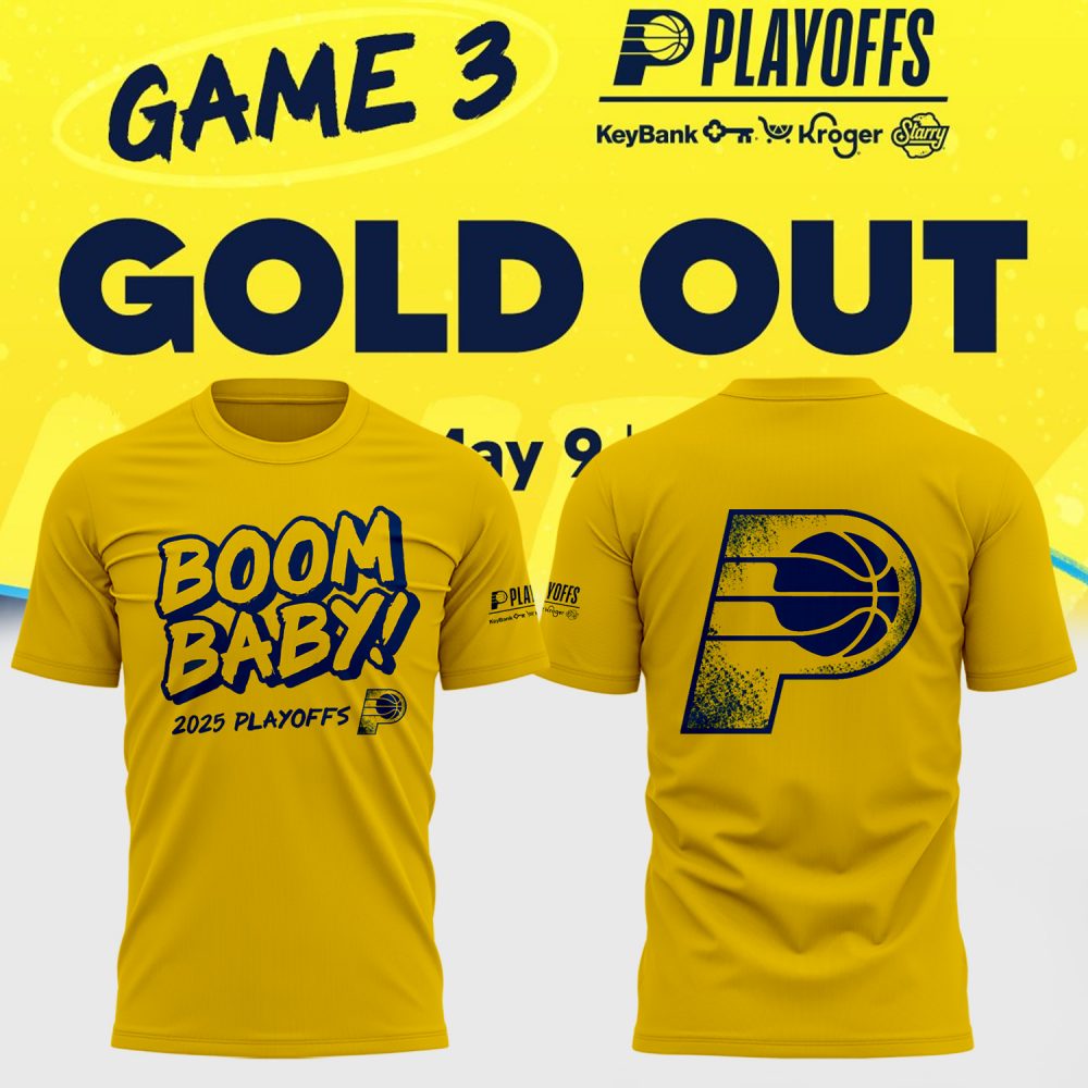 Indiana Pacers Boom Baby GOLD OUT Special Tee