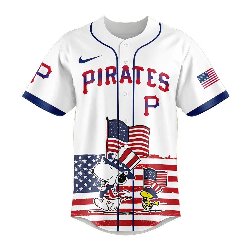 Pittsburgh Pirates x Snoopy 4th Off July Limited Edition Baseball Jersey Pittsburgh Pirates x Snoopy 4th Off July Limited Edition Baseball Jersey