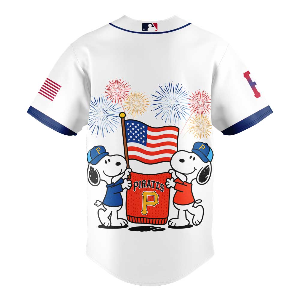 Pittsburgh Pirates x Snoopy 4th Off July Limited Edition Baseball Jersey Pittsburgh Pirates x Snoopy 4th Off July Limited Edition Baseball Jersey