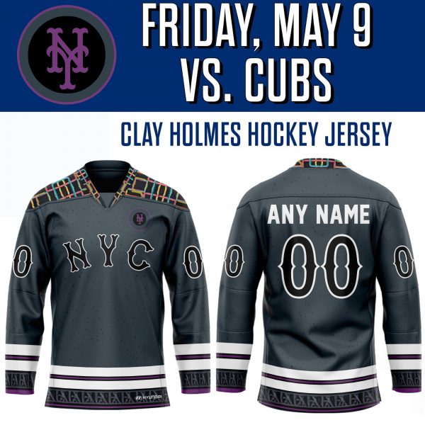 Limited Edition New York Mets Clay Holmes Hockey Jersey 2025