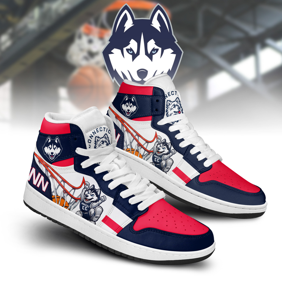 UConn Huskies Basketball Team Air Jordan 1 Sneaker UConn Huskies Basketball Team Air Jordan 1 Sneaker
