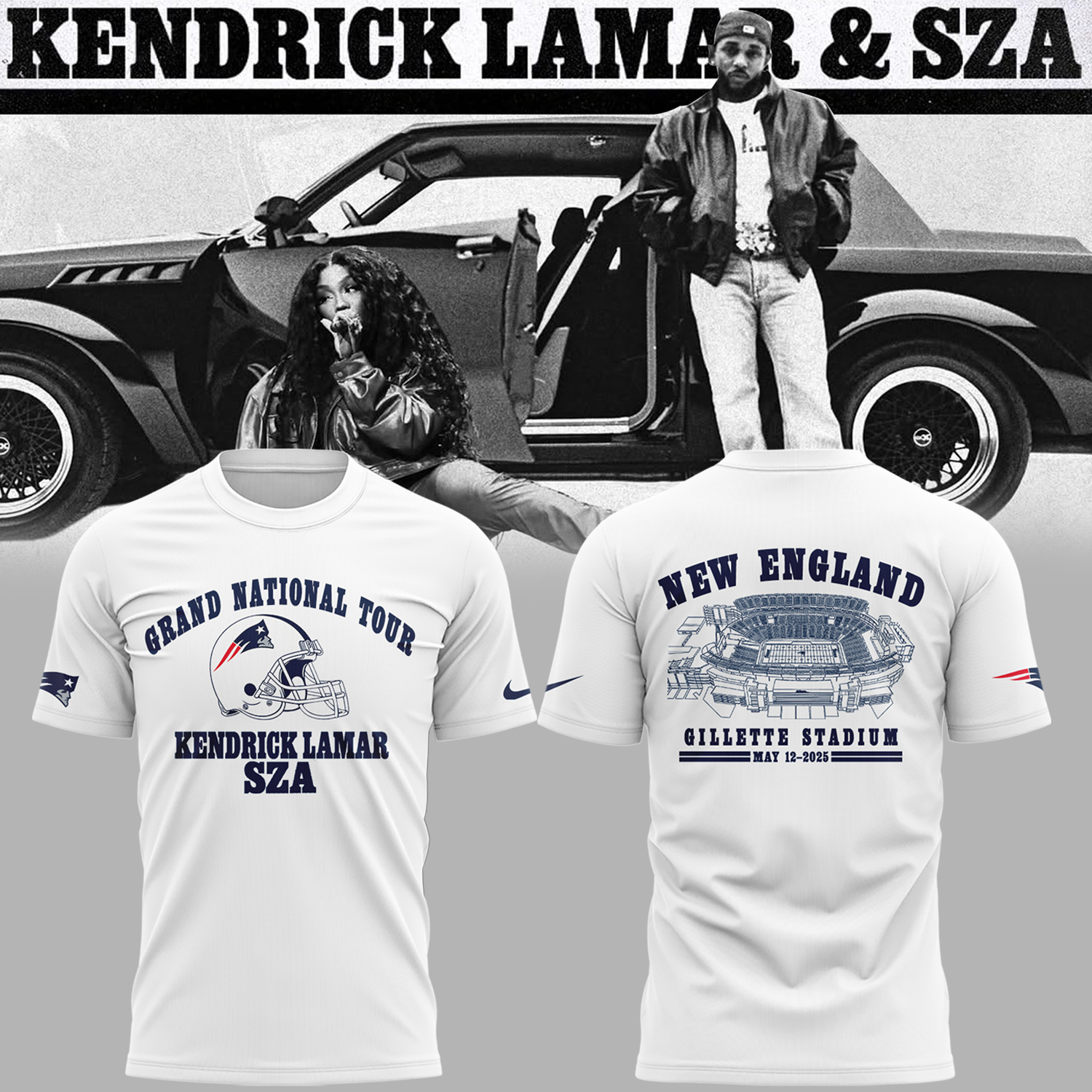 New England Patriots x Kendrick Lamar x SZA Grand National Tour Special Tee New England Patriots x Kendrick Lamar x SZA Grand National Tour Special Tee