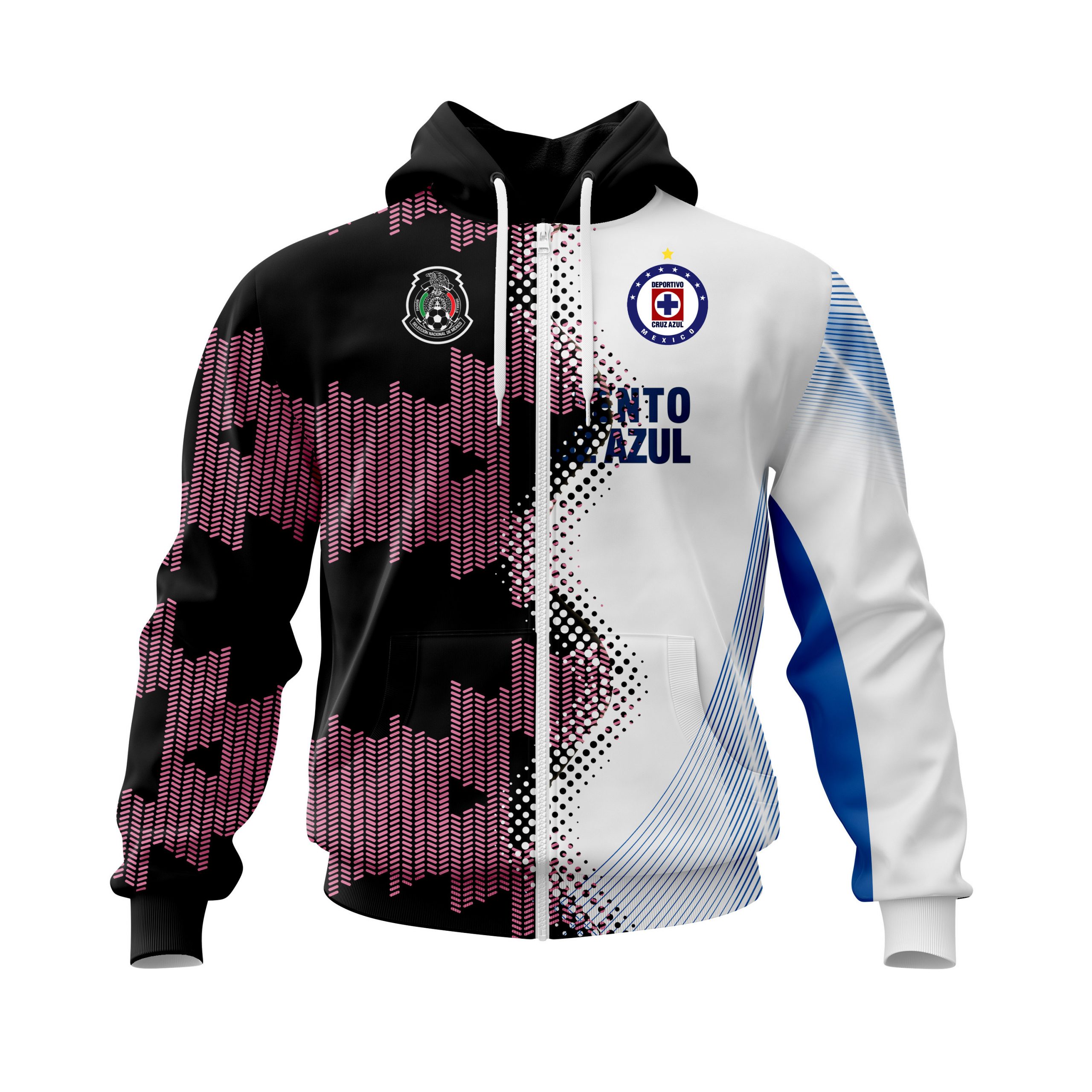Liga Mx Cruz Azul Mix Mexico Custom Hoodie Liga Mx Cruz Azul Mix Mexico Custom Hoodie