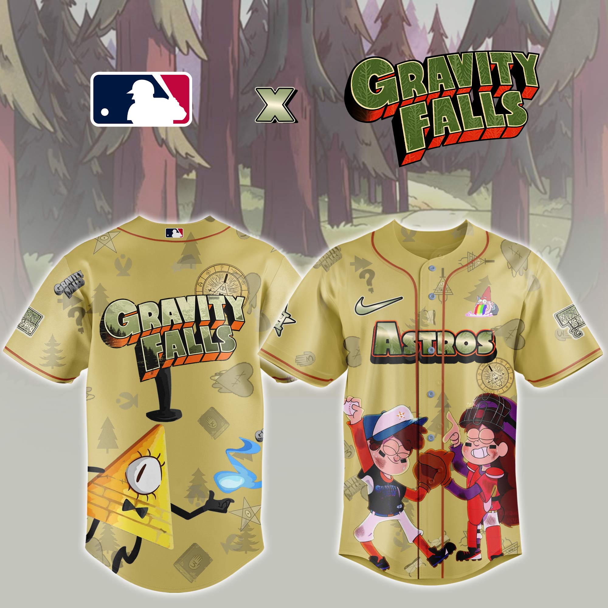 Houston Astros x Gravity Falls Baseball Jersey Houston Astros x Gravity Falls Baseball Jersey