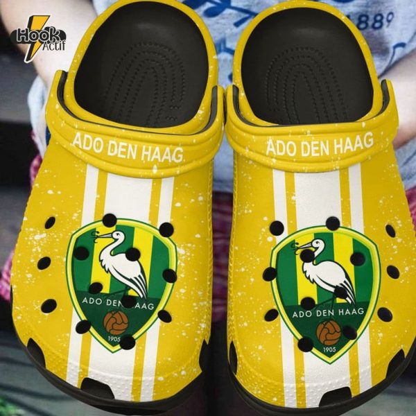 Ado Den Haag Yellow Black Crocs Clogs Shoes