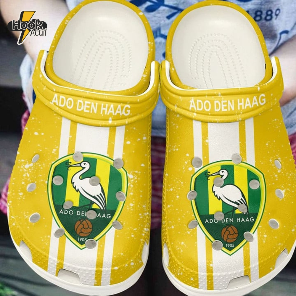 Ado Den Haag Yellow White Crocs Clogs Shoes Ado Den Haag Yellow White Crocs Clogs Shoes