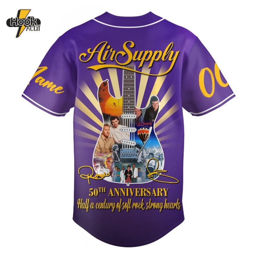 Air Supply 50th Anniversary Personalized Baseball Jersey Air Supply 50th Anniversary Personalized Baseball Jersey
