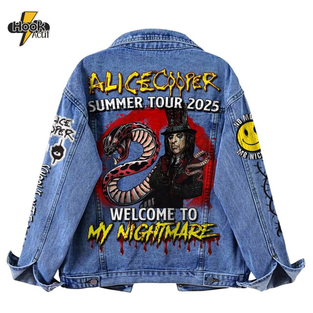 Alice Cooper Summer Tour Welcome To My Nightmare Denim Jacket Limited Edition Alice Cooper Summer Tour Welcome To My Nightmare Denim Jacket Limited Edition