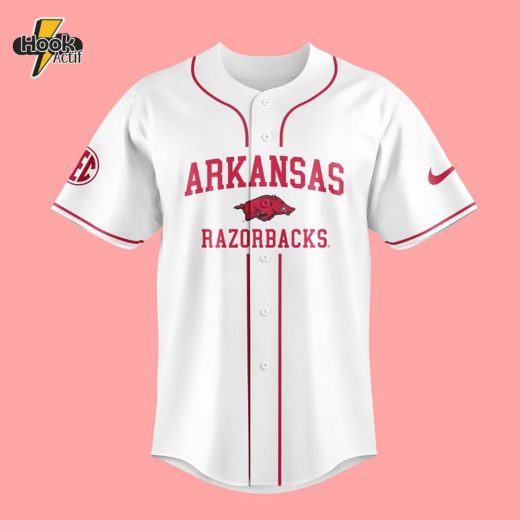 Arkansas Razorbacks “First to 40” Special White Baseball Jersey