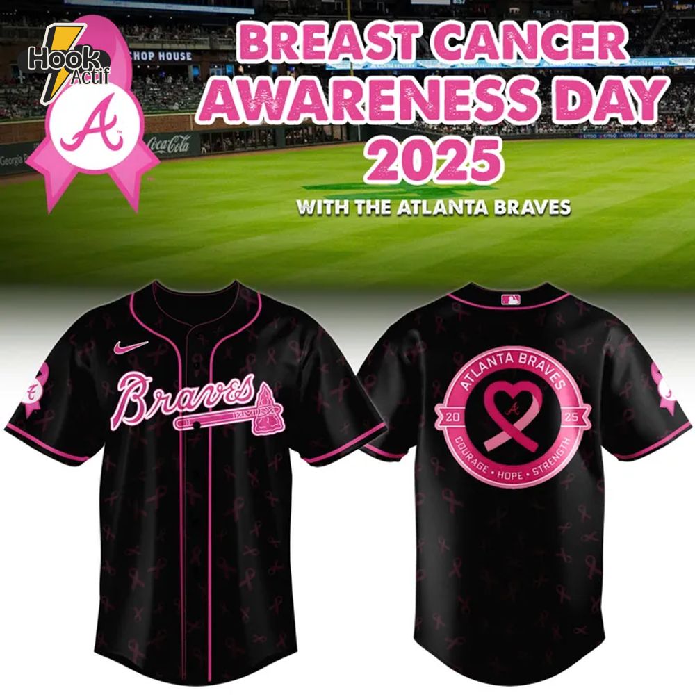 Atlanta Braves Breast Cancer Baseball Jersey Atlanta Braves Breast Cancer Baseball Jersey